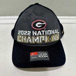Nike UGA National 2022 Championship Ball Cap Gold/Black Snap Closure-OS